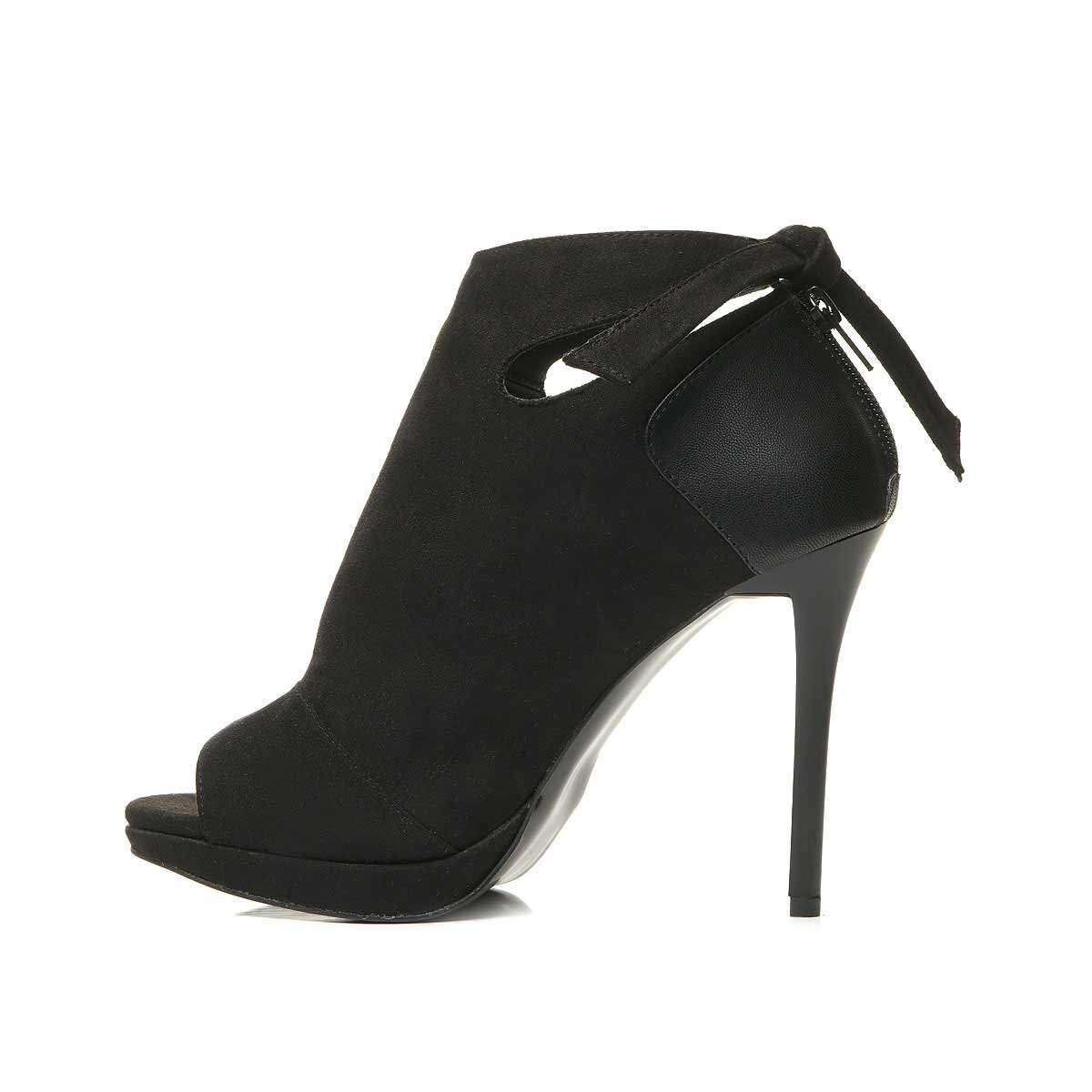 Shootie con Cierre Y Ajuste Cierre Trasero Negro Elle