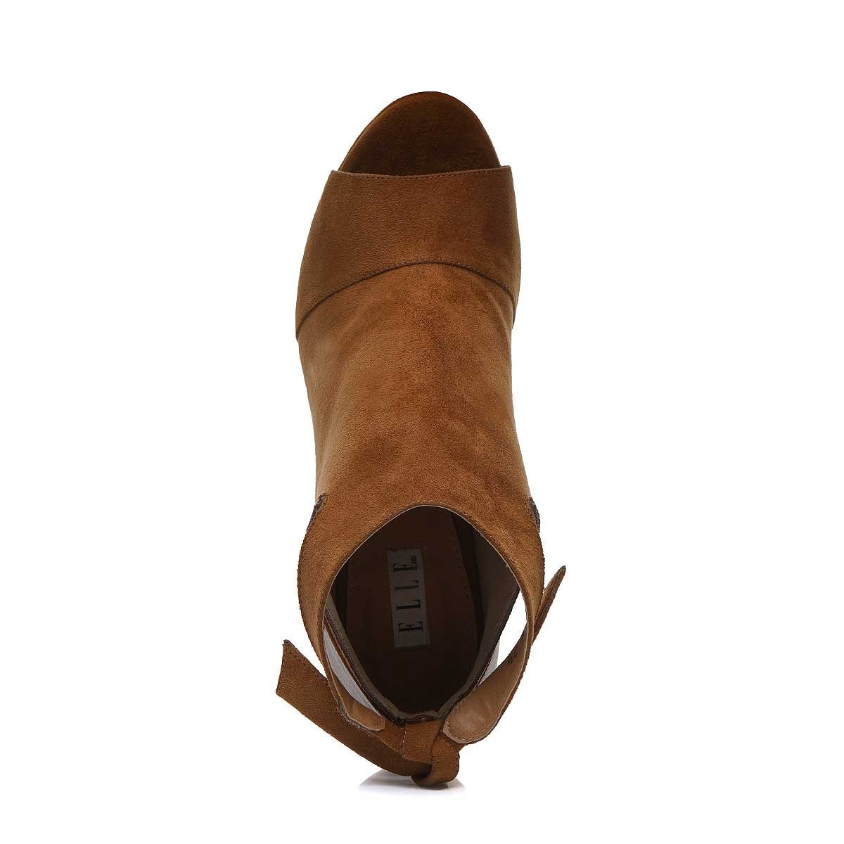 Shootie con Cierre Y Ajuste Cierre Trasero Café Medio Elle