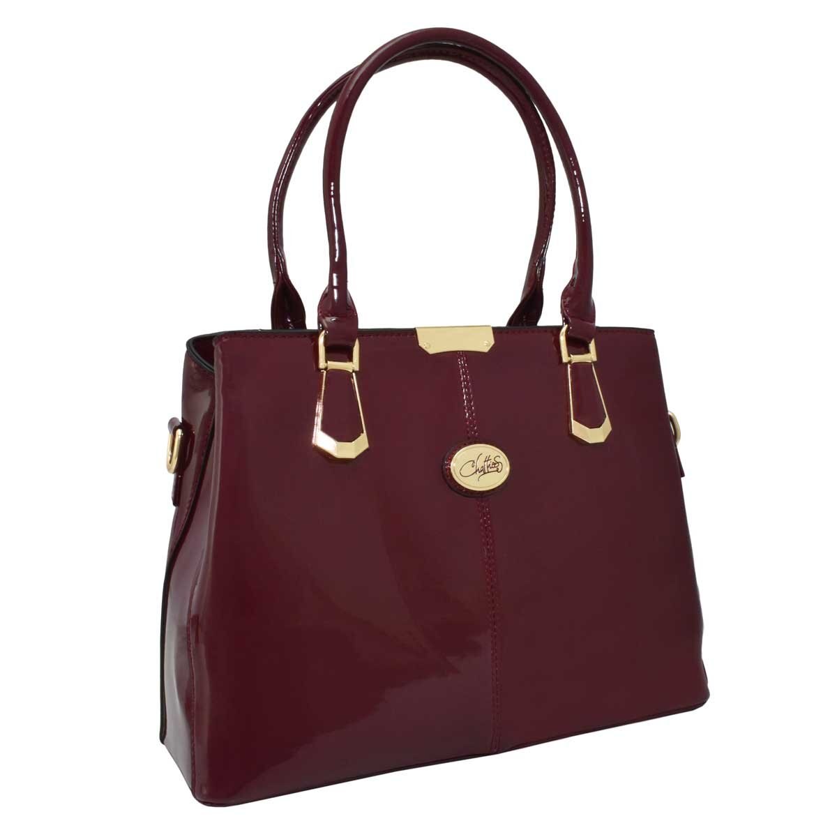 Bolso Satchel Vino en Charol Chatties