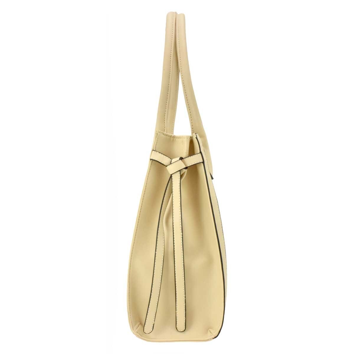 Bolso Tote Beige con Textura Frontal Ted Lapidus