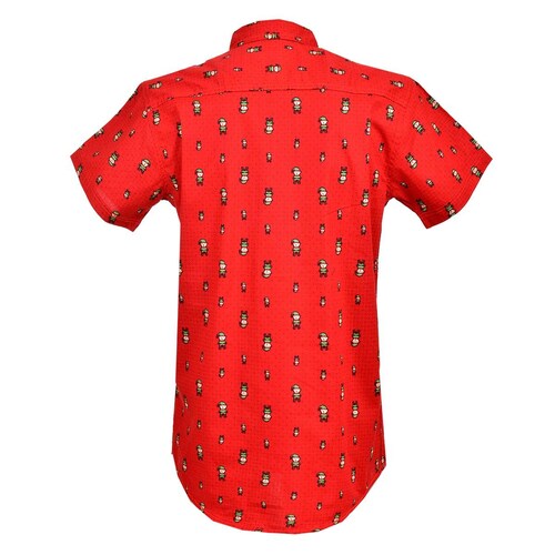 Camisa Roja Estampado Navideño Duende Jo10Rc J.opus para Caballero