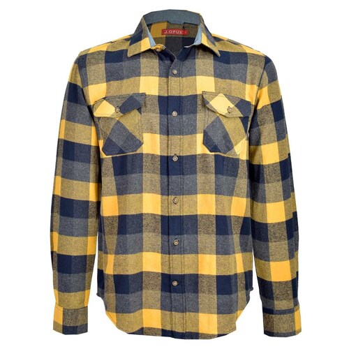 Camisa de Franela Amarilla Jo11Am J.opus para Caballero