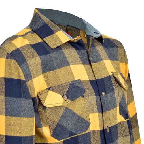 Camisa de Franela Amarilla Jo11Am J.opus para Caballero