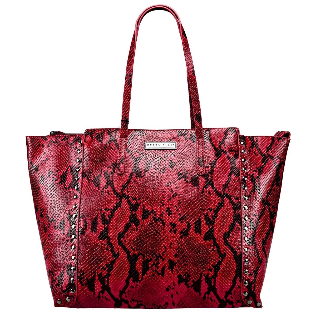 Bolsa Tipo Tote Color Vino Perry Ellis