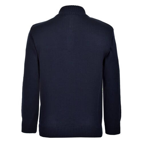 Suéter Cerrado Azul Obscuro P9908Em Polo Club para Caballero