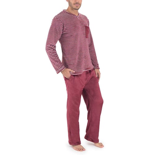 Set Pijama Flannel Playera, Pantalón Y Pantufla Isotoner