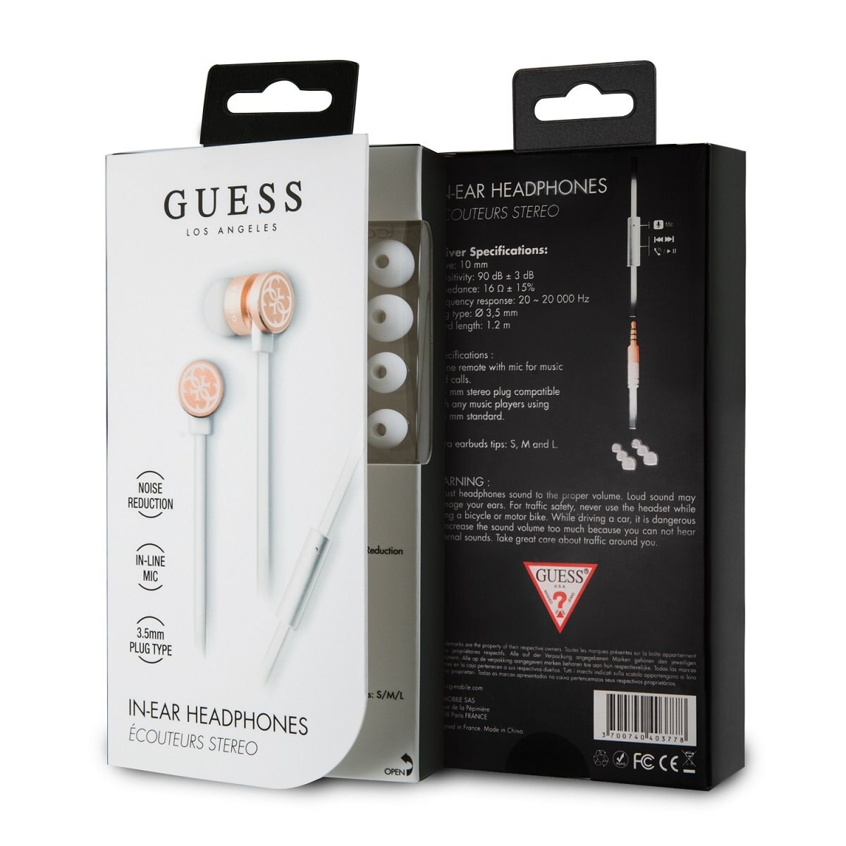 Audífonos Alámbricos Blanco- Dorado Guess
