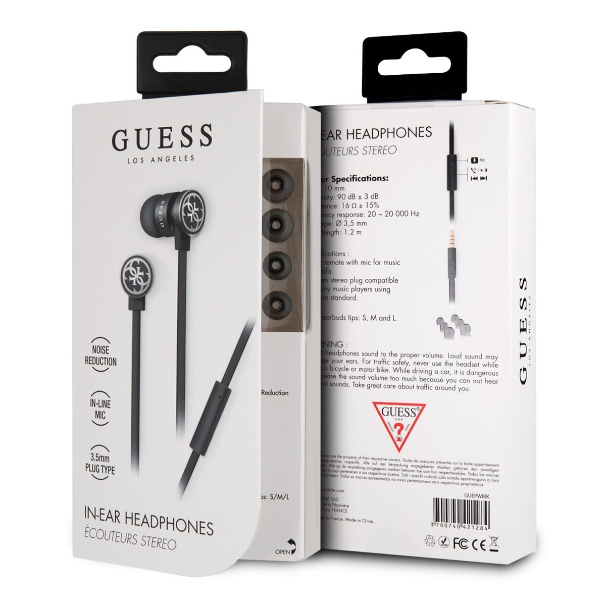 Audífonos Alámbricos Negro Guess
