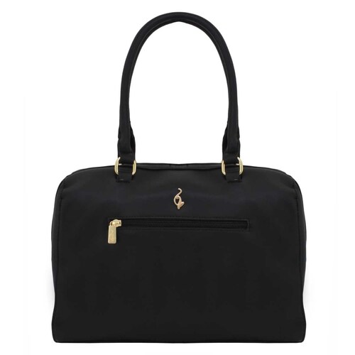Bolso Satchel Negro con Detalles Dorados Baby Phat