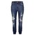 Jeans Azul con Detalle de Desgaste Corte Relaxed Fit Jeanious para Caballero