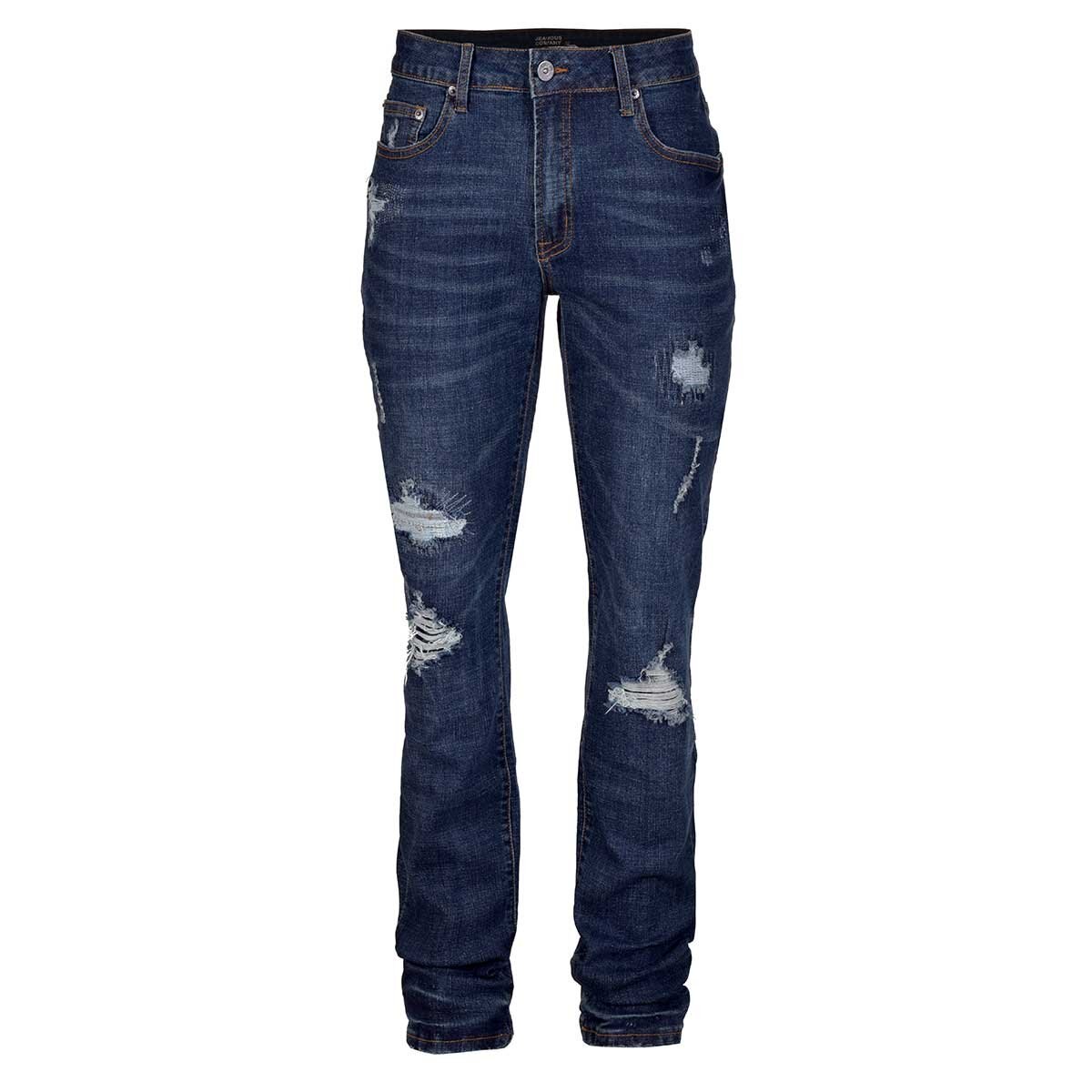 Jeans con Desgaste Corte Relaxed Fit Jeanious para Caballero