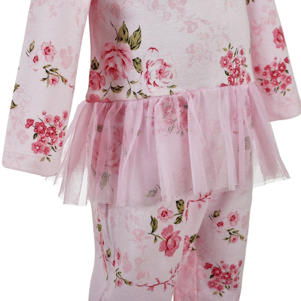 Mameluco Tutu con Banda Flores Rosas Carosello