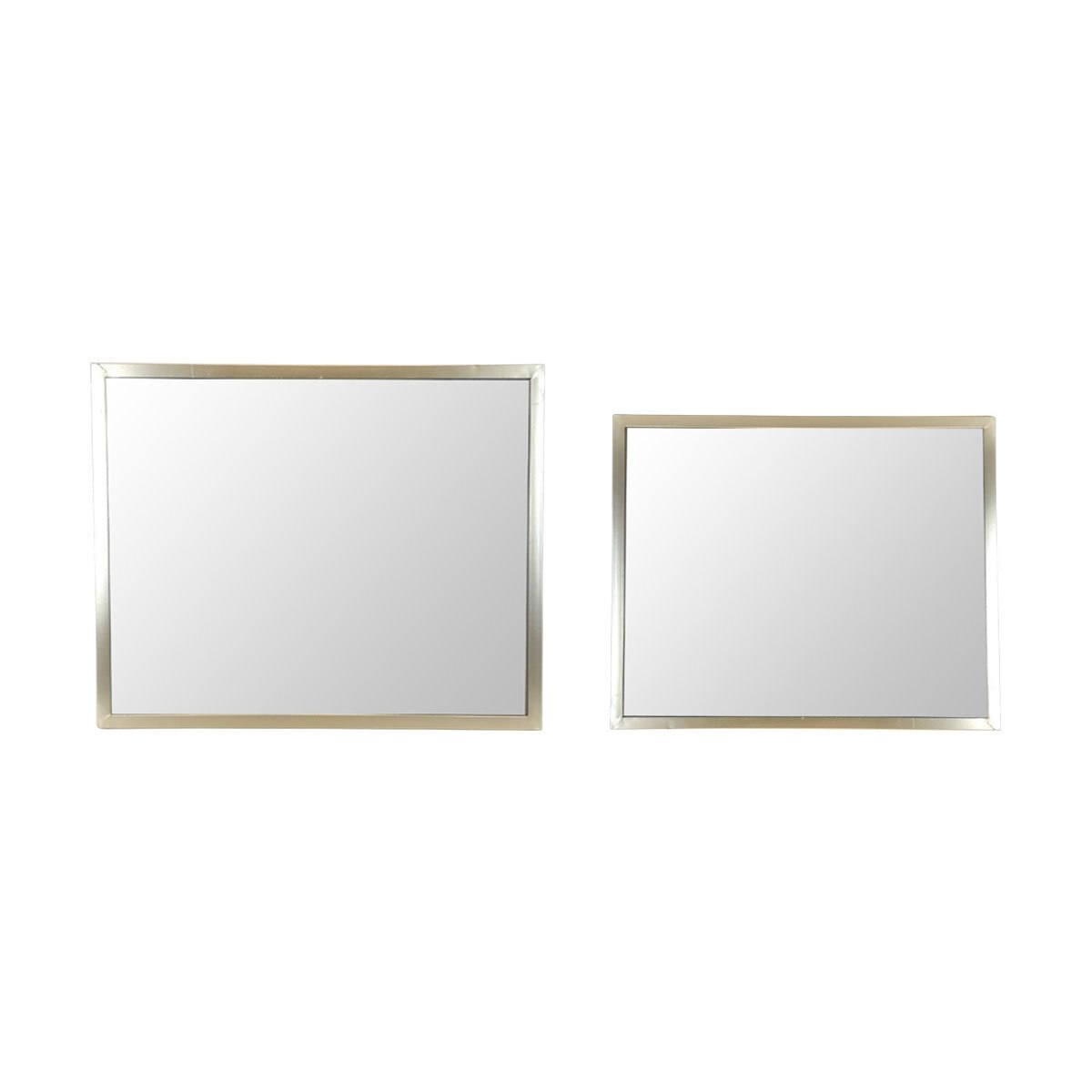 Home Nature Set de 2 Mesas Decorativas Rectangulares de Metal Base de Espejo