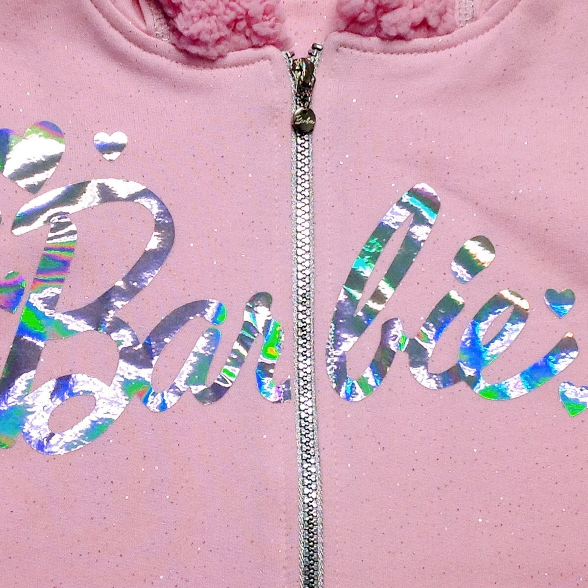 Chamarra de Terry con Glitter Estampada Barbie para Niña