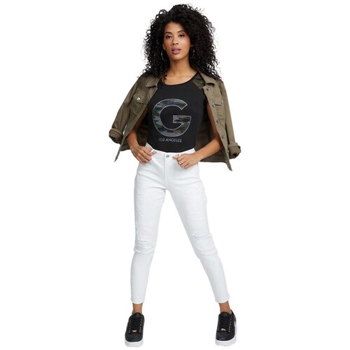 Playera Negra con Camuflaje G By Guess para Dama