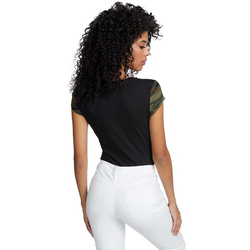 Playera Negra con Camuflaje G By Guess para Dama