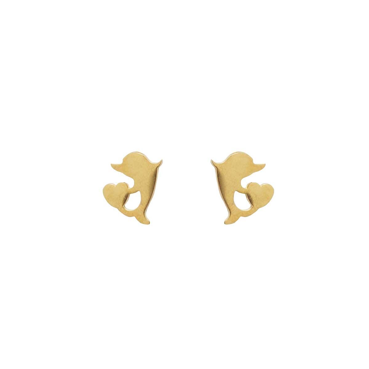 Aretes en Forma de Delfín Dorado Wonder Charms