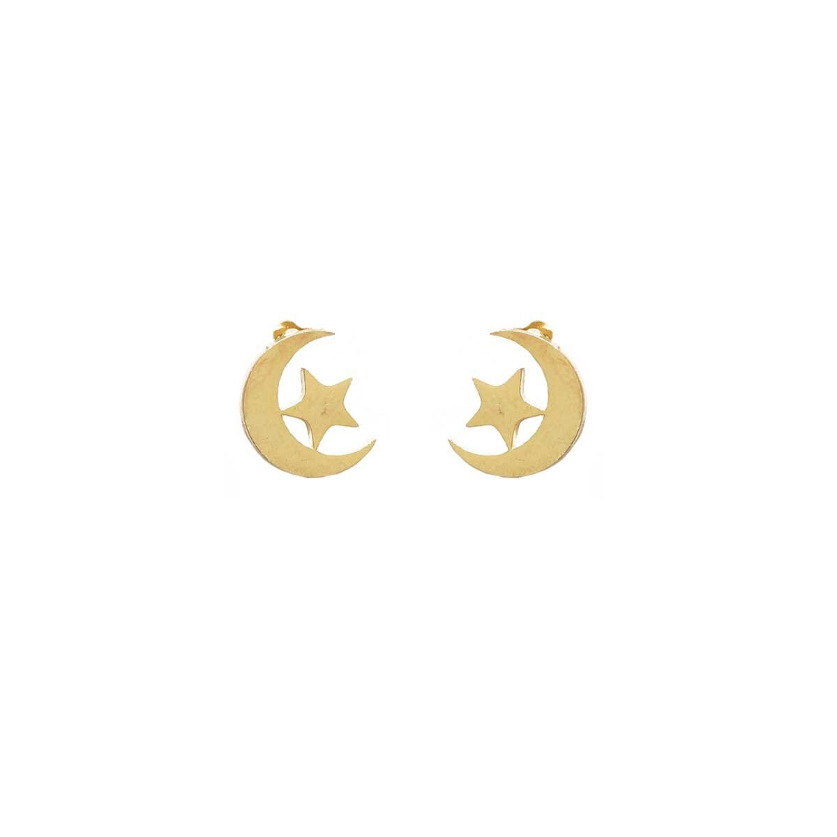 Aretes Luna Estrella Dorado Wonder Charms