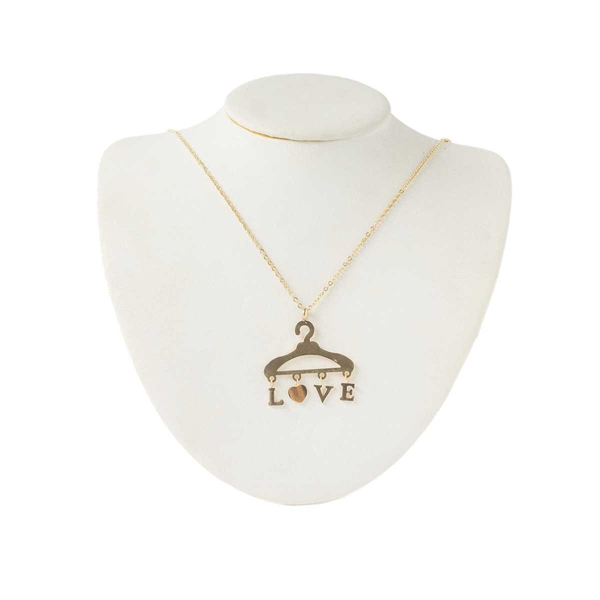 Juego de Aretes Y Collar Gancho Love Dorado Wonder Charms