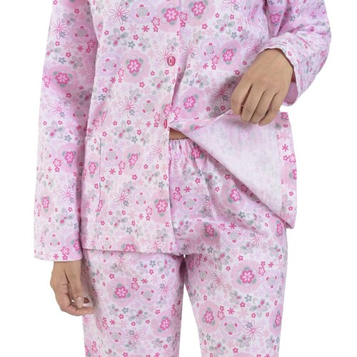 Pijama para Dama Franela Diseño de Flores Night Star