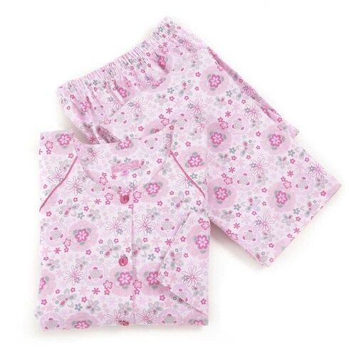Pijama para Dama Franela Diseño de Flores Night Star