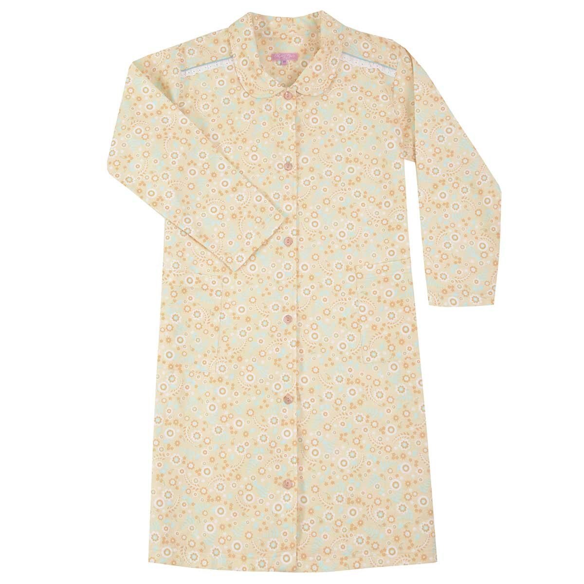 Camisón De Franela Térmico Para Mujer - Manga Larga, Floral, Súper Suave Y Abotonado