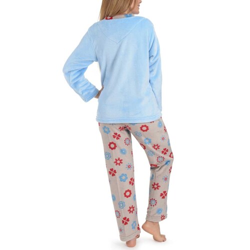 Pijama para Dama Flannel Estampado Flores Night Star