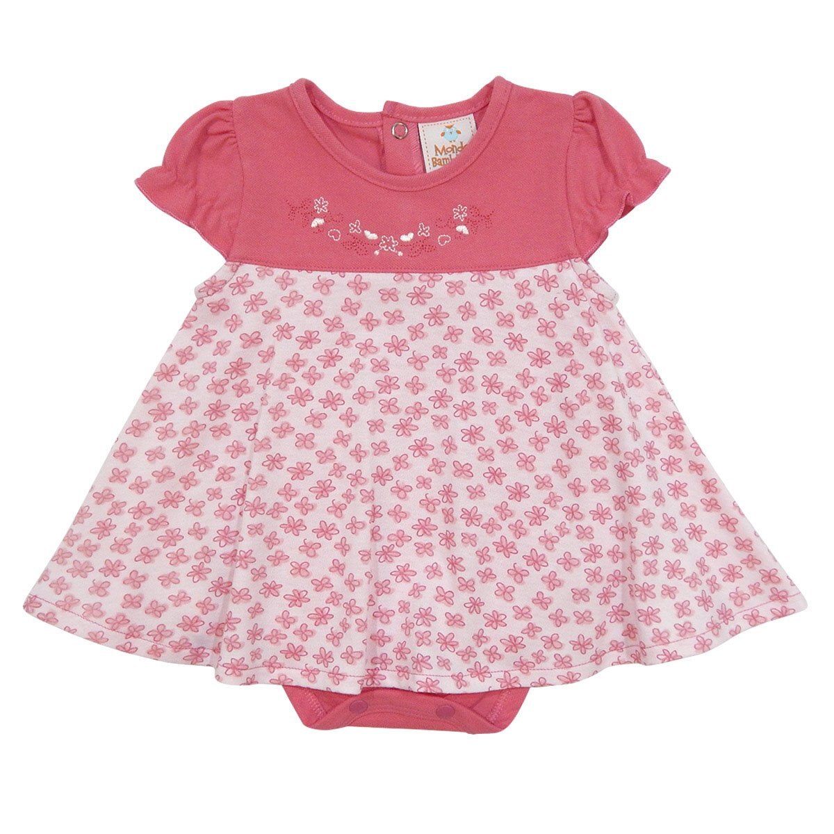 Vestido Manga Corta con Ensamble de Body Mondo Bambino para Bebé