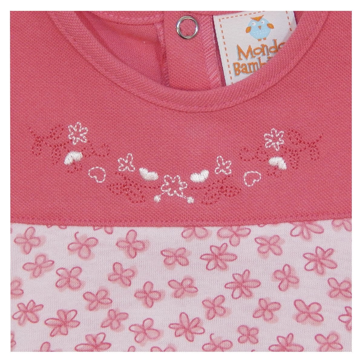 Vestido Manga Corta con Ensamble de Body Mondo Bambino para Bebé