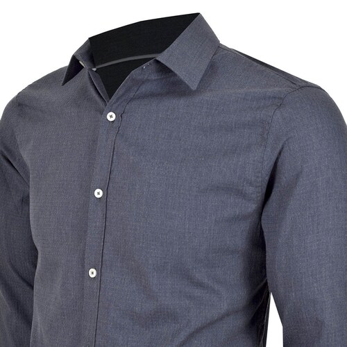 Camisa Manga Larga Casual Fantasia Gris Carlo Corinto Sport para Caballero