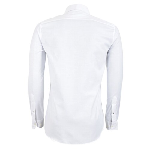Camisa Manga Larga Casual Maquinilla Blanco Carlo Corinto Sport para Caballero