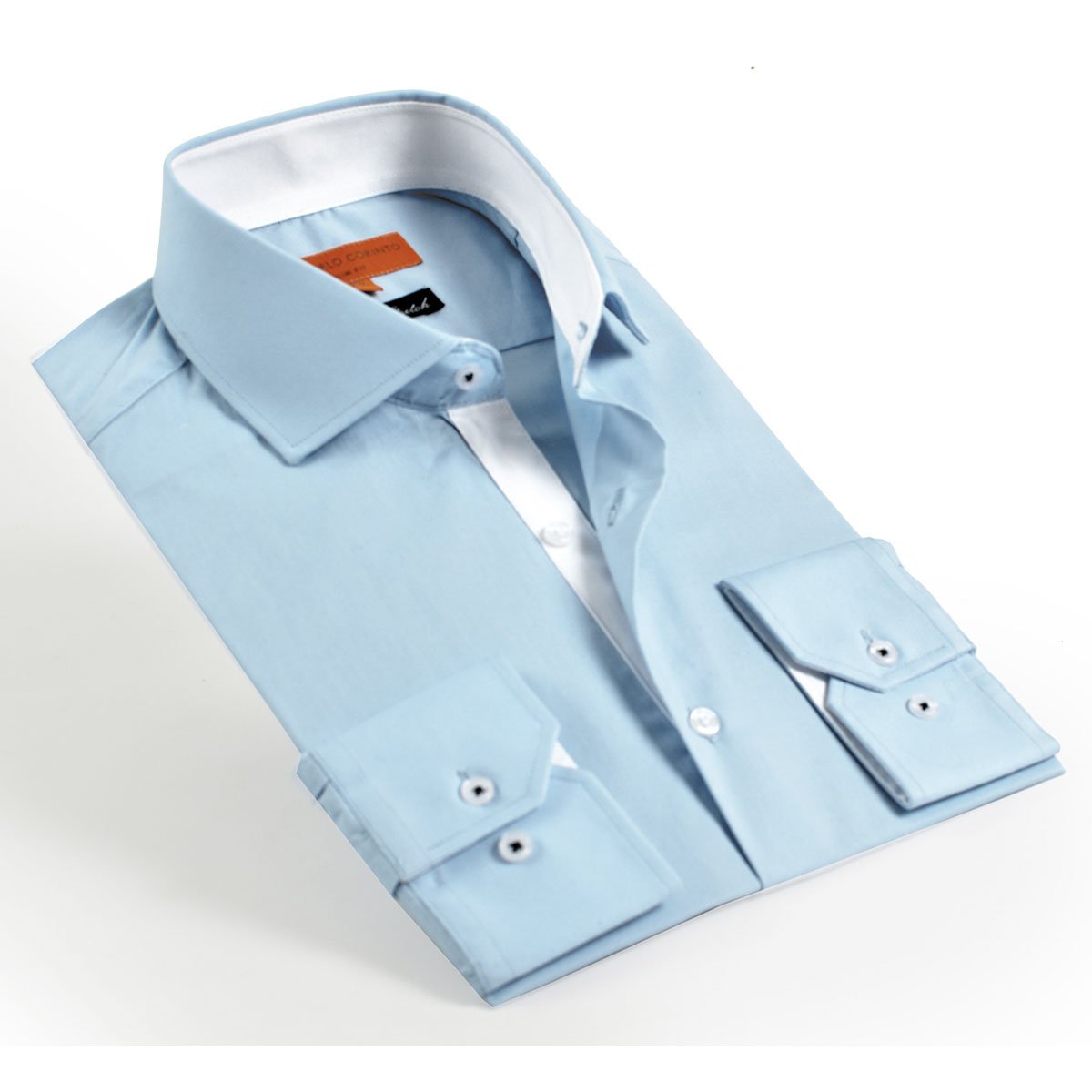 Camisa Vestir Azul Carlo Corinto Slim Fit