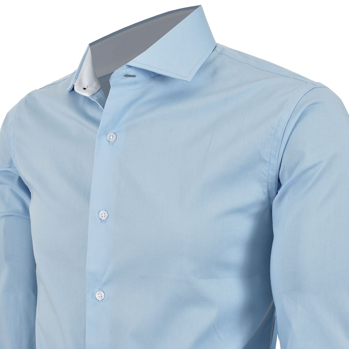Camisa Vestir Azul Carlo Corinto Slim Fit