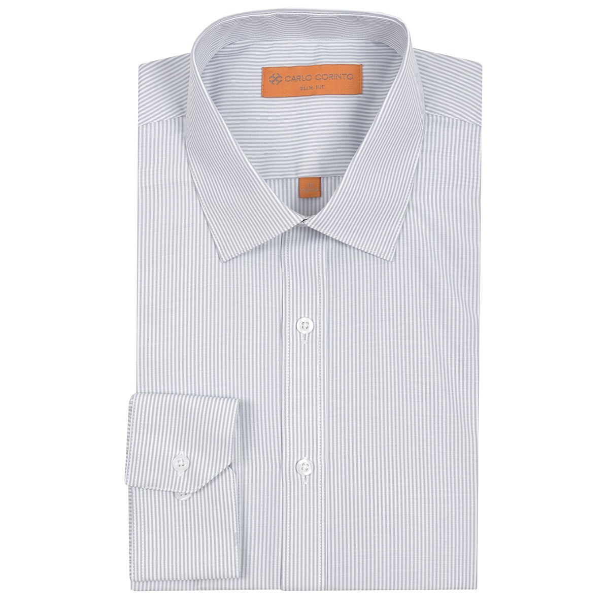 Camisa Gris Rayas Carlo Corinto Slim Fit