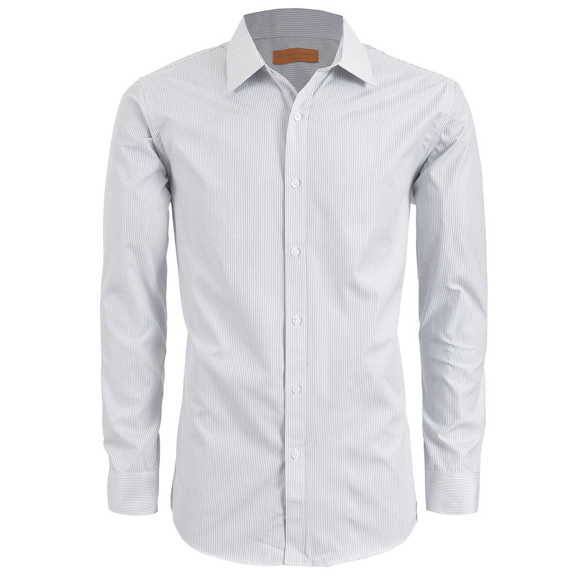 Camisa Gris Rayas Carlo Corinto Slim Fit