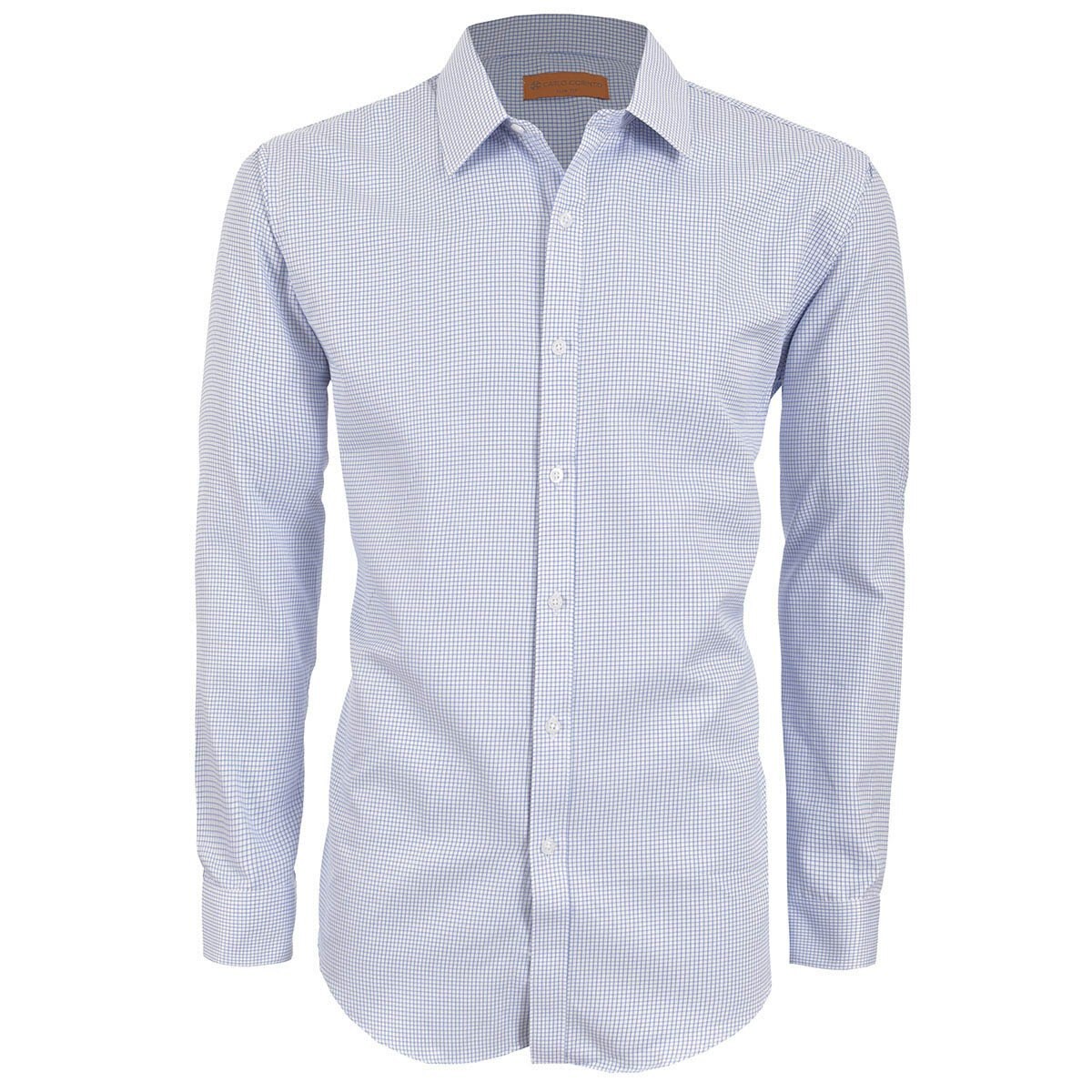 Camisa Azul Claro Semi Lisa Carlo Corinto Slim Fit