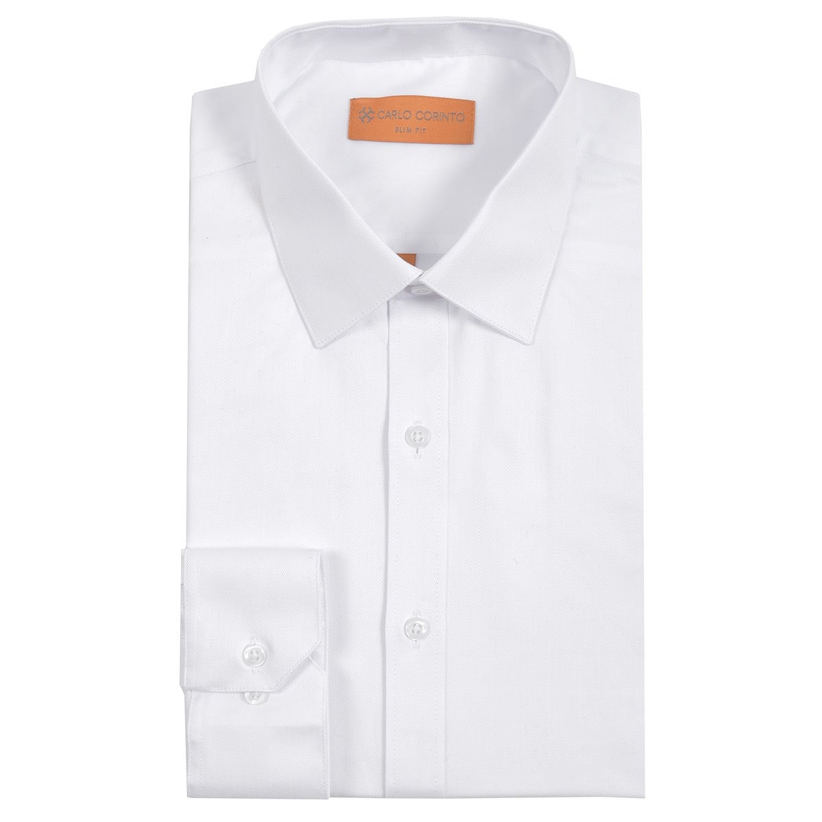 Camisa Blanco Semi Lisa Carlo Corinto Slim Fit