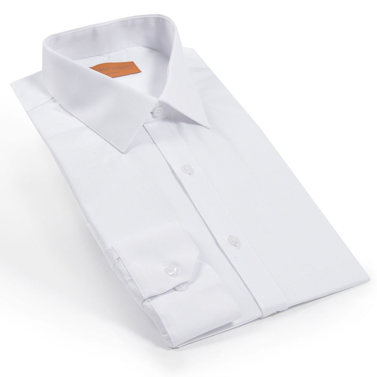 Camisa Blanco Semi Lisa Carlo Corinto Slim Fit