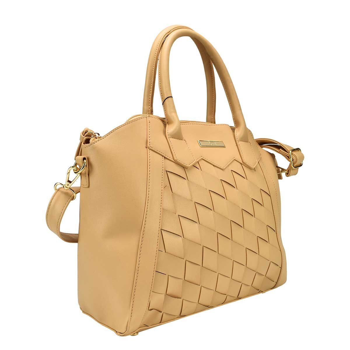 Bolsa Bowling Beige con Detalle al Frente Lee