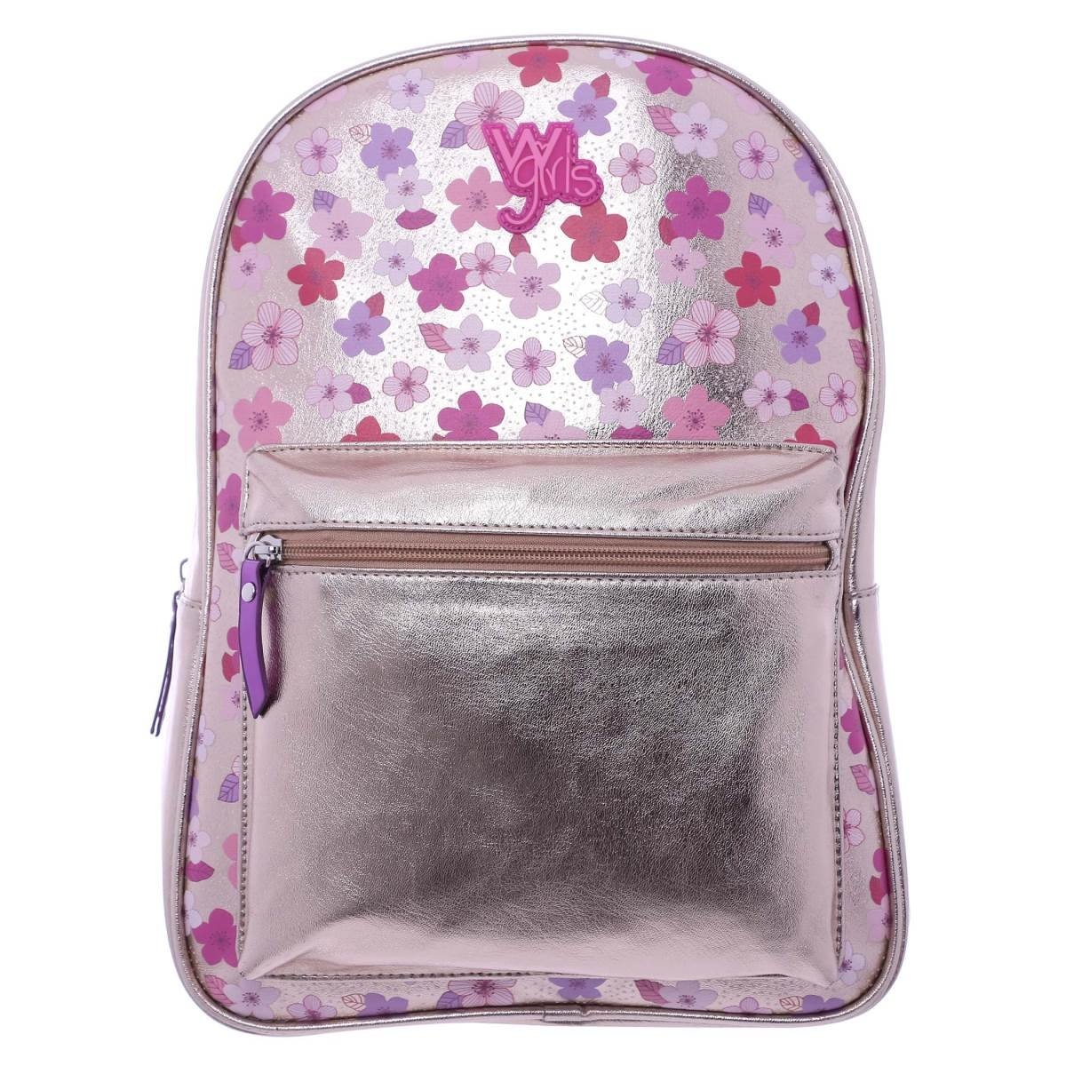 Backpack Metálica con Flores W Girls