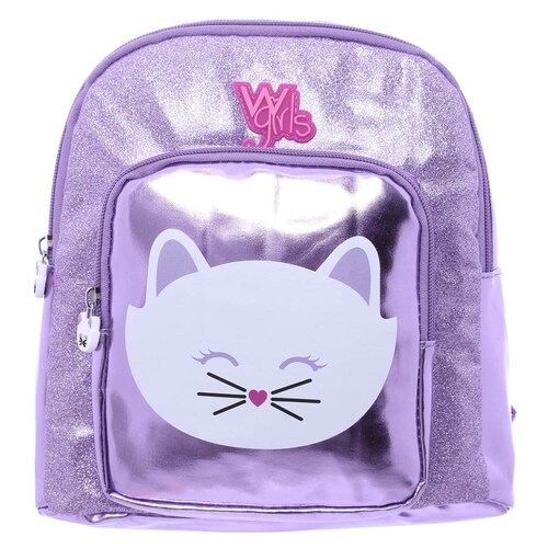Backpack con Grafico de Gato W Girls