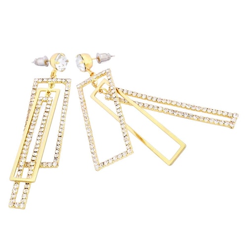 Aretes Rectangular con Incrustaciones Lulu