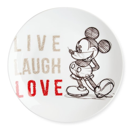 Plato Trinche 27 Cm Rojo Mickey Live Laugh Love Egan