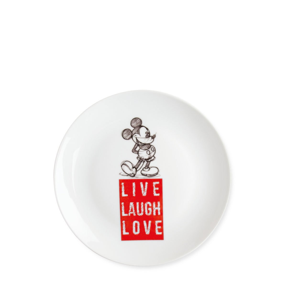 Plato Postre 19 Cm Rojo Mickey Live Laugh Love Egan