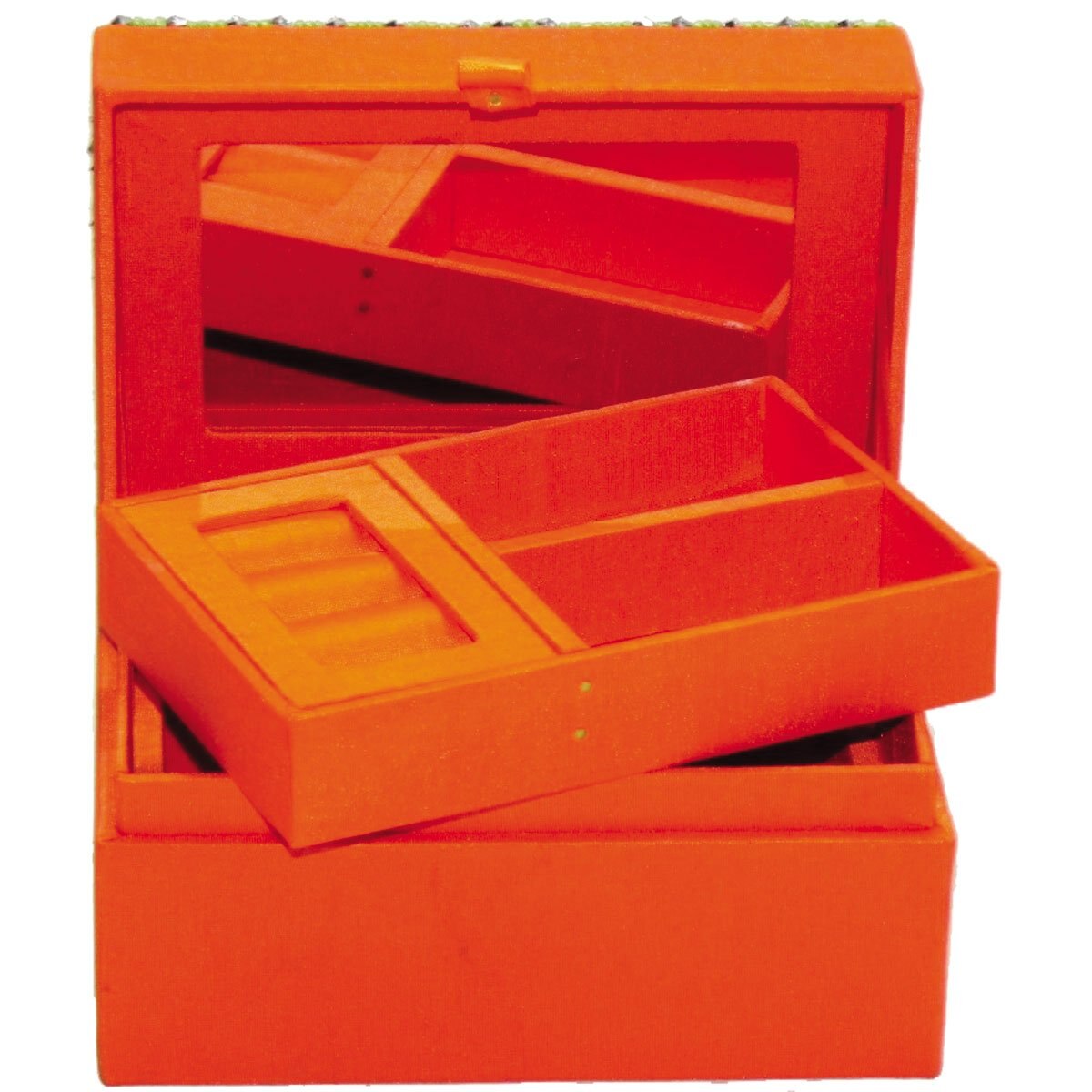 Joyero con Charola Y Espejo 10X15X7.5 Cm Dolphin Exports