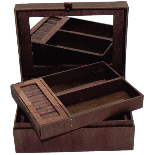 Joyero con Charola Y Espejo 15X20X7.5 Cm Dolphin Exports