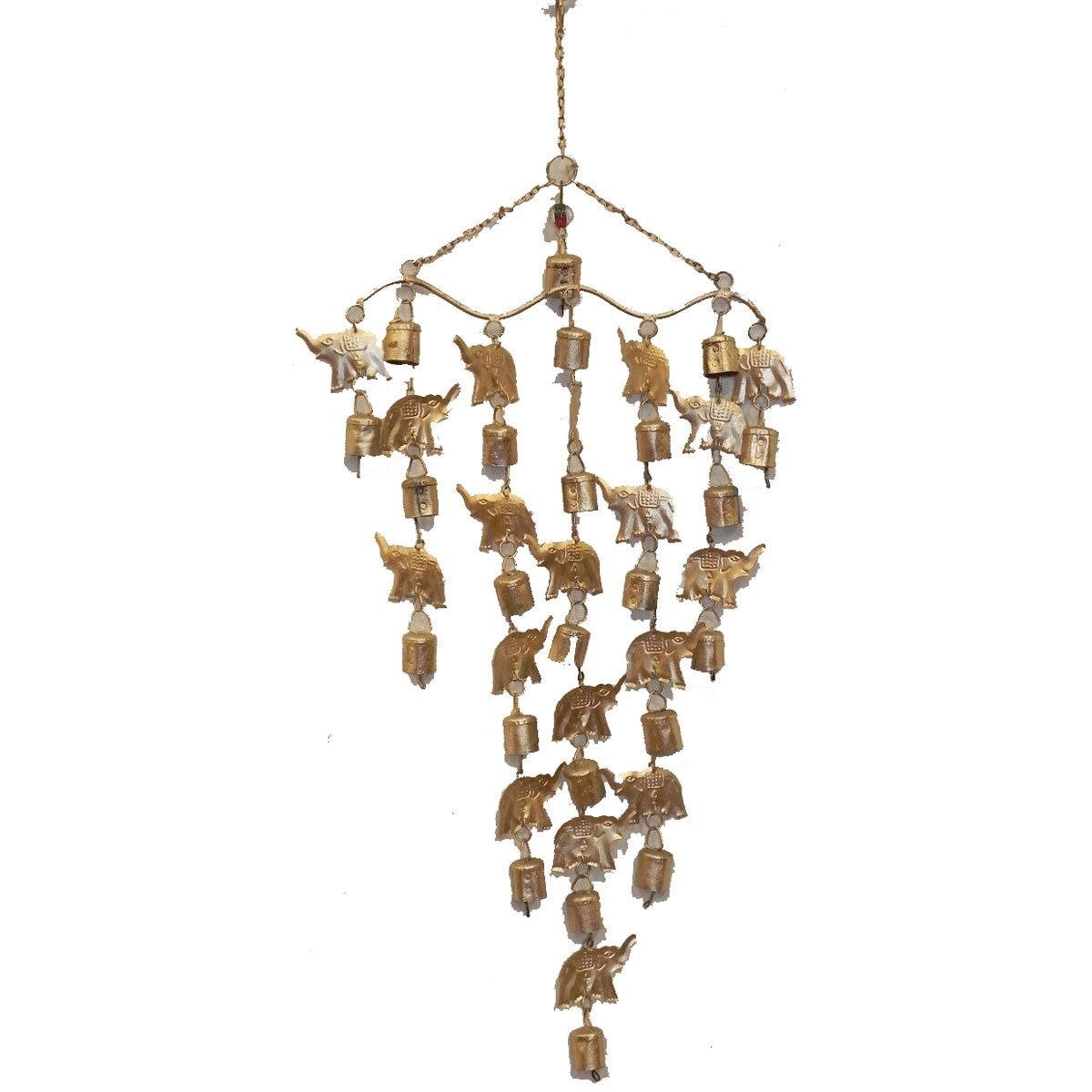 Colgante de Viento con 19 Elefantes 33X77.5 Cm Dolphin Exports