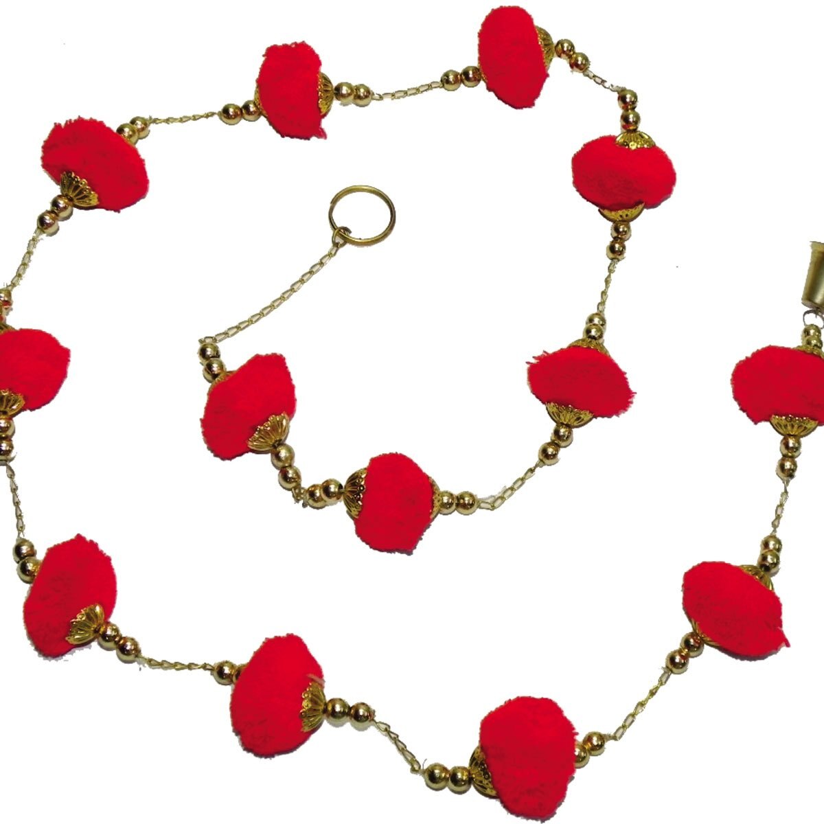 Colgante de Viento Guirnalda Roja 140 Cms Pom Pom Dolphin Exports