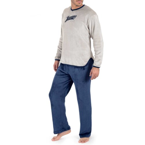 Pijama para Caballero Combinada con Pantalon Largo Flanel Star West