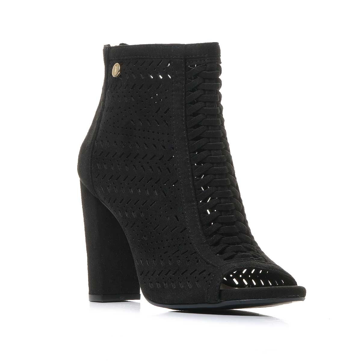 Shootie Corte Laser con Cierre Trasero Color Negro Elle